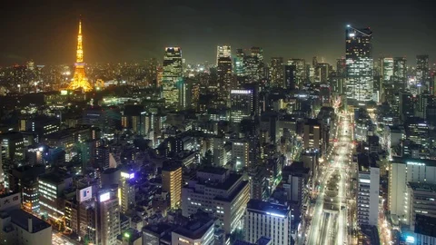 Time Lapse of the Tokyo Skyline Video stock 84842782
