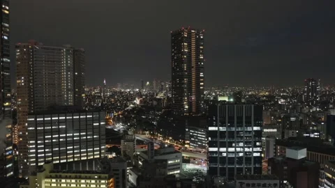 Time lapse of Tokyo Skyline at Night Stock Footage 229782644