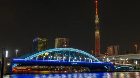 Time lapse Tokyo Skytree at night Stock-Footage 287072548
