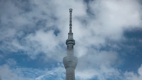 Time Lapse Of Tokyo Skytree, Tokyo, Japan Stock Footage 100757802