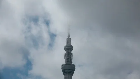 Time Lapse Of Tokyo Skytree, Tokyo, Japan Stock Footage 100758982