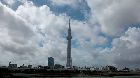 Time Lapse Of Tokyo Skytree, Tokyo, Japan Stock Footage 100759185