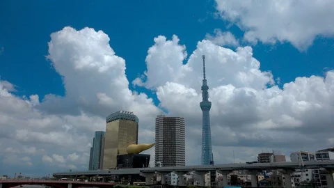Time Lapse Of Tokyo Skytree, Tokyo, Japan Stock Footage 100760389