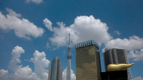 Time Lapse Of Tokyo Skytree, Tokyo, Japan Stock Footage 100762242