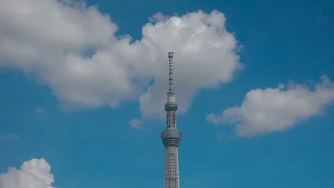 Time Lapse Of Tokyo Skytree, Tokyo, Japan Stock Footage 100764379