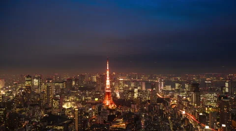 Time lapse-tokyo tower Stock Footage 60846821