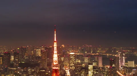 Time lapse-tokyo tower Stock Footage 60847555