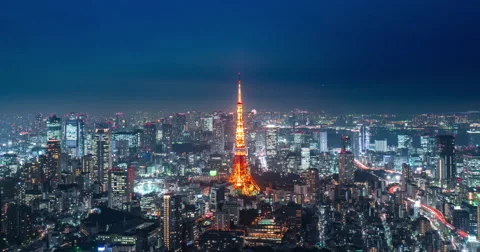 Time lapse-tokyo tower Stock Footage 60848514