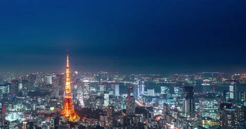 Time lapse-tokyo tower Stock Footage 60849337