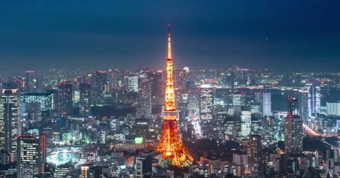 Time lapse-tokyo tower Stock Footage 60850232
