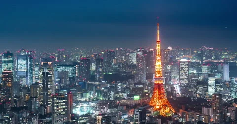 Time lapse-tokyo tower Stock Footage 60850416