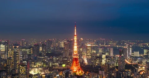 Time lapse - Tokyo Tower Stock Footage 125496564
