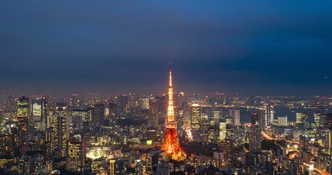 Time lapse - Tokyo Tower Stock Footage 125496804