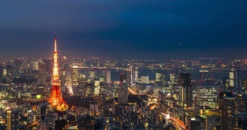 Time lapse - Tokyo Tower Stock Footage 125496811