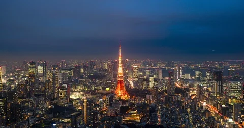 Time lapse - Tokyo Tower Stock Footage 125496937