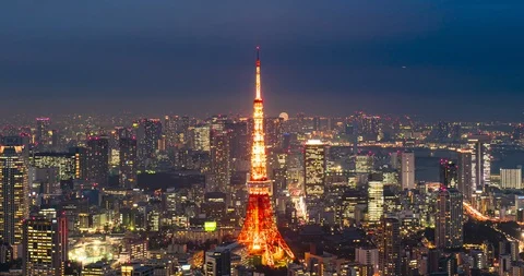Time lapse - Tokyo Tower Stock Footage 125497201
