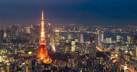 Time lapse - Tokyo Tower Vídeo Stock 125497285