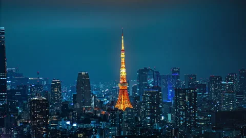 Time lapse of tokyo tower Video stock 295669365