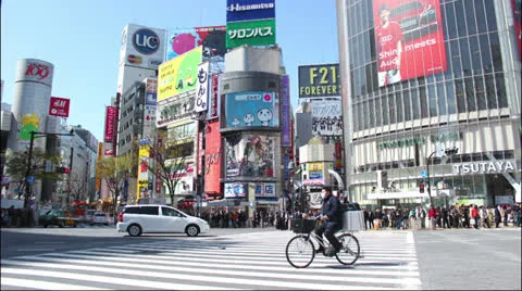 Time lapse of Tokyo's busiest intersection, Shibuya in March 2013. Stock Footage 25683092
