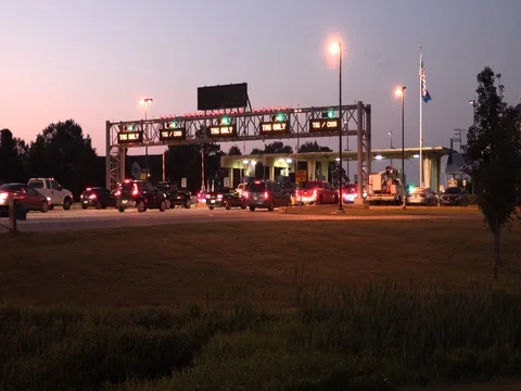 Time Lapse Toll Booth Stock Footage