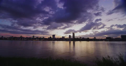 Time Lapse Of The Tonle Sap River In Phnom Penh, Cambodia Stock Footage 151154388