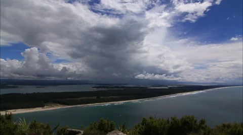 A time-lapse on top of Mount Maunganui, New Zealand Stock Footage 58490963