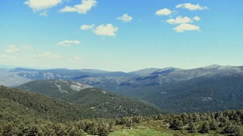 Time-lapse from the top of a mountain with big clouds. Stock Footage 153931817