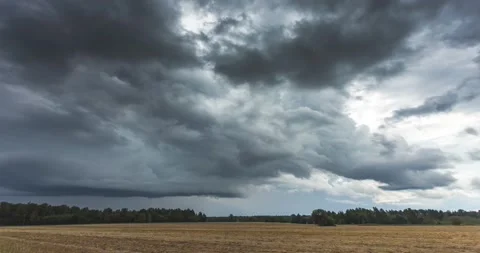 Time lapse of tornado warned splitting supercell storm rolling through the Stock Footage 159210158