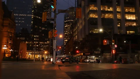 Time lapse - Toronto downtown in the night Stock Footage 220105115