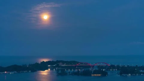 Time Lapse of Total Lunar Eclipse In Jayapura Stock Footage 236071507