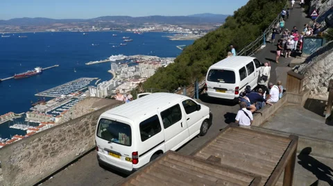 Time Lapse tourism in Gibraltar Stock Footage
