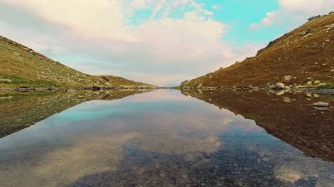 Time lapse tourist explore walk around alpine Udziro lake in Racha region, Ge Stock Footage 208067398