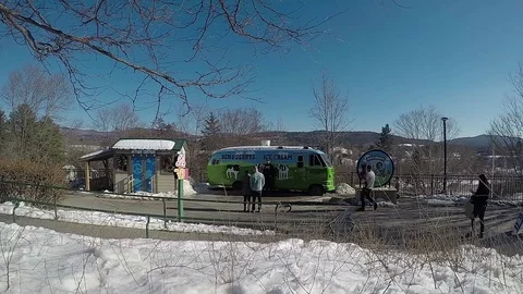 Time lapse of tourist visiting the Ben and Jerry's Factory Stock-Footage 73025876
