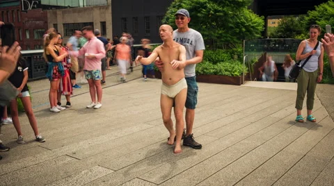 Time Lapse of Tourists at the High Line Park in Manhattan, New York City, USA Stock Footage 64956243