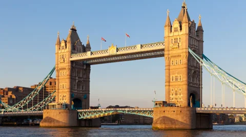 Time-lapse of Tower Bridge lifting, London Stock Footage 39800077