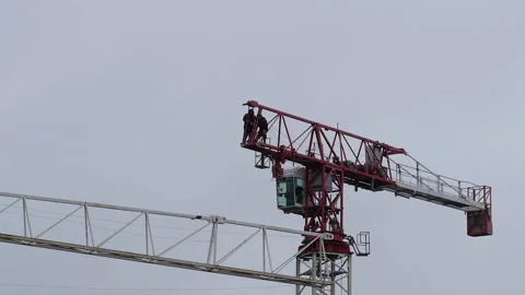 Time-lapse of tower crane assembly process Stock Footage 153923457