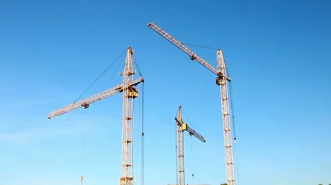 Time-lapse tower crane Stock Footage 29518029