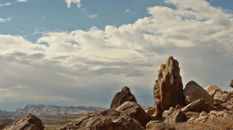 Time Lapse with Tower Rocks in the San Rafael Desert of Utah Stock Footage 39909930