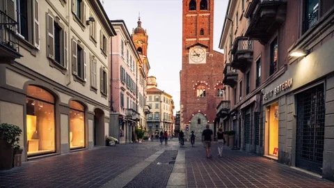 Time lapse of the town centre of Monza, Italy Stock Footage 92582552