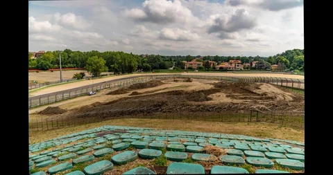 Time lapse of track construction for world championship cross Stock Footage 92142295