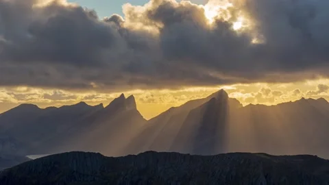 Time lapse tracking shot of epic sunset. Norway Stock Footage 167172570
