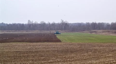 Time lapse tractor plowed field. Stock Footage 61959796