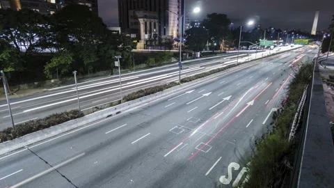 Time lapse of Traffic on 23 de Maio Avenue Stock Footage 154217405