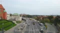 Time lapse of traffic and pedestrian crossing on a busy street in Warsaw, Poland HD Footage