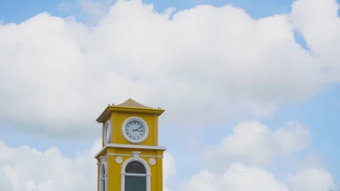 Time lapse traffic and phuket town background with green panel banner Stock Footage 124377634