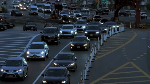 Time-lapse of Traffic approaching the Midtown Tunnel from Queens Stock Footage 164678621