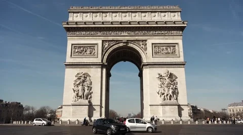 Time lapse traffic in Arc de Triomphe, Paris  Stock Footage 47811584