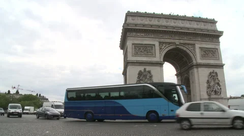 Time-lapse traffic around Arc de Triomphe Stock Footage 43149783