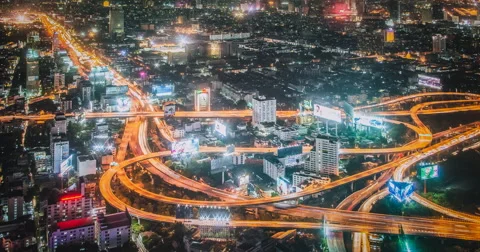 Time lapse traffic in Bangkok Stock Footage 49412136