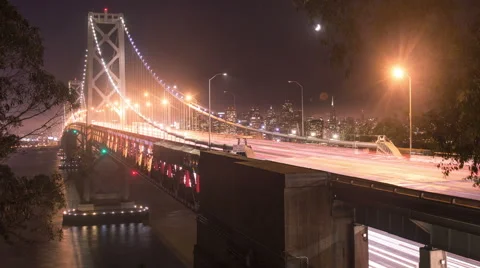 Time lapse - Traffic on Bay Bridge in San Francisco, California Stock Footage 47338259